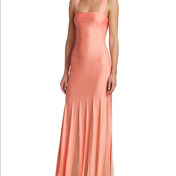 St. John Shimmer Jacquard Sheer Pleats Knit Gown. Size 4. $1995 - Picture 10 of 11